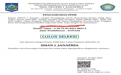 PENGUMUMAN KELULUSAN
